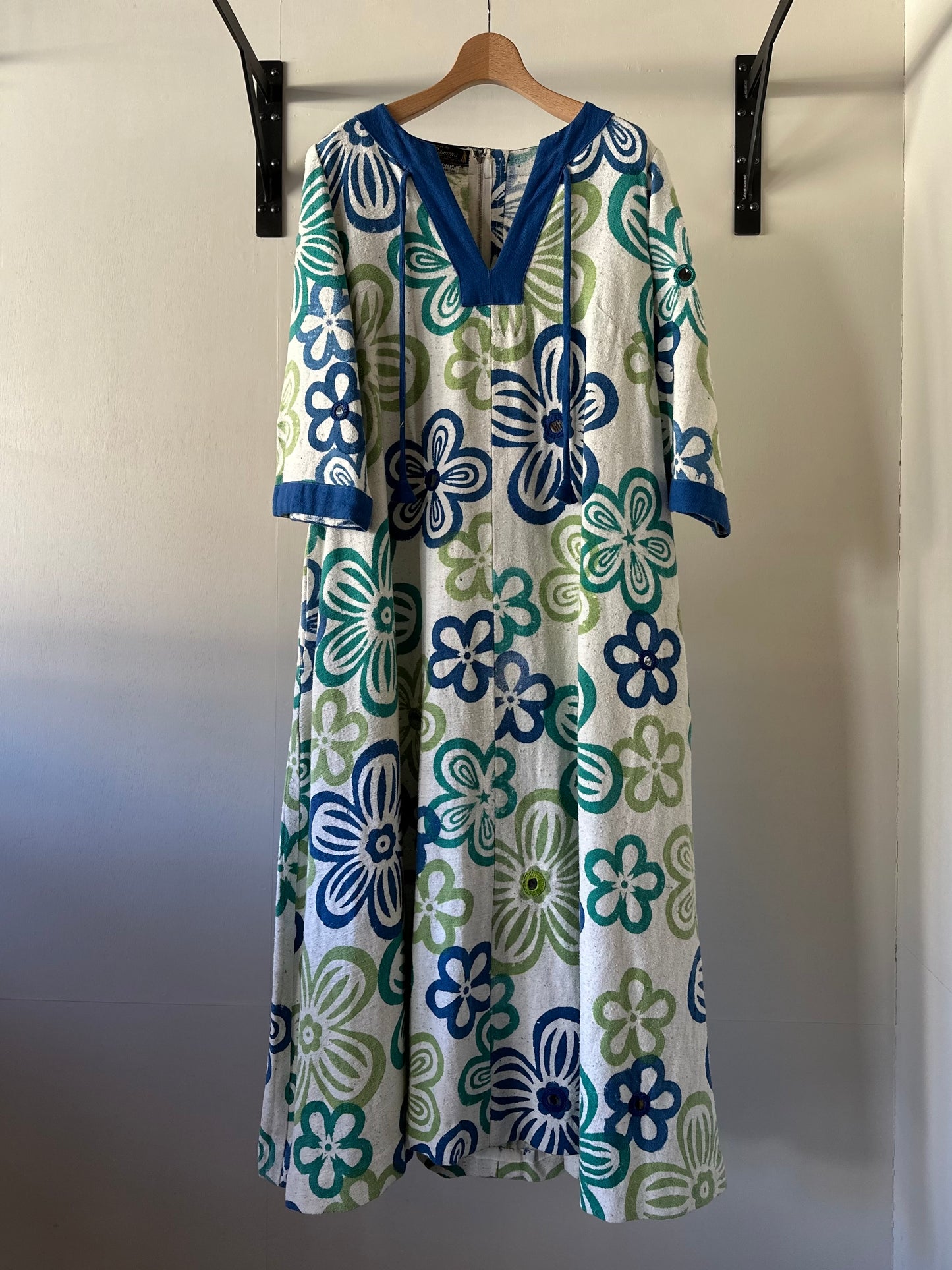 vintage floral mirror work dress