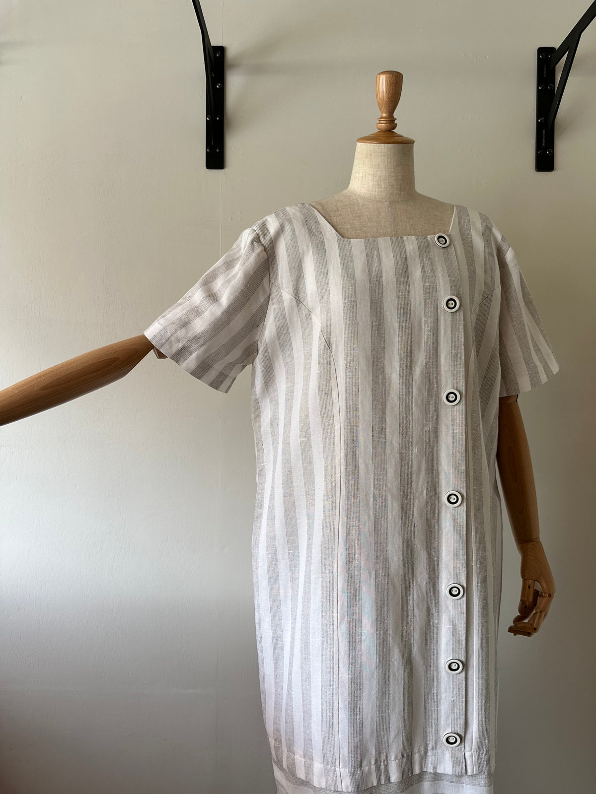 stripe switching dress