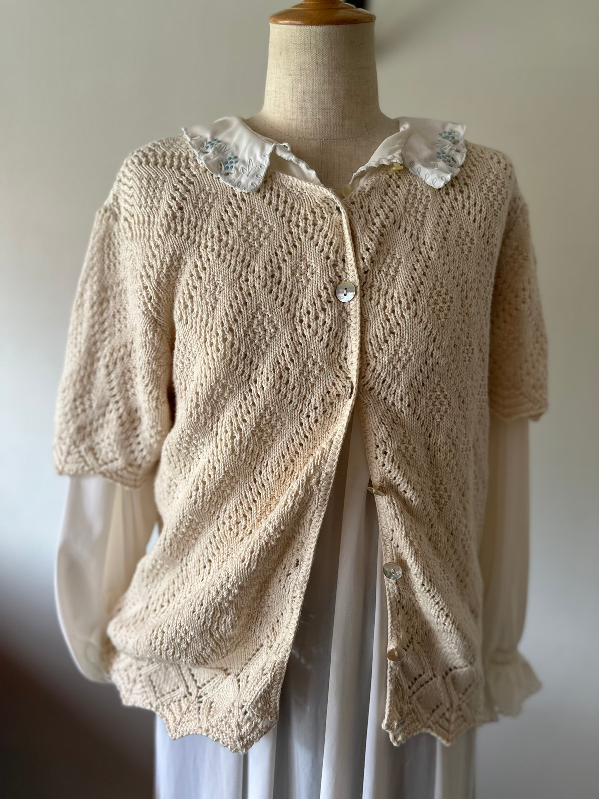 short sleeve knit cardigan