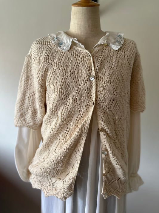 short sleeve knit cardigan