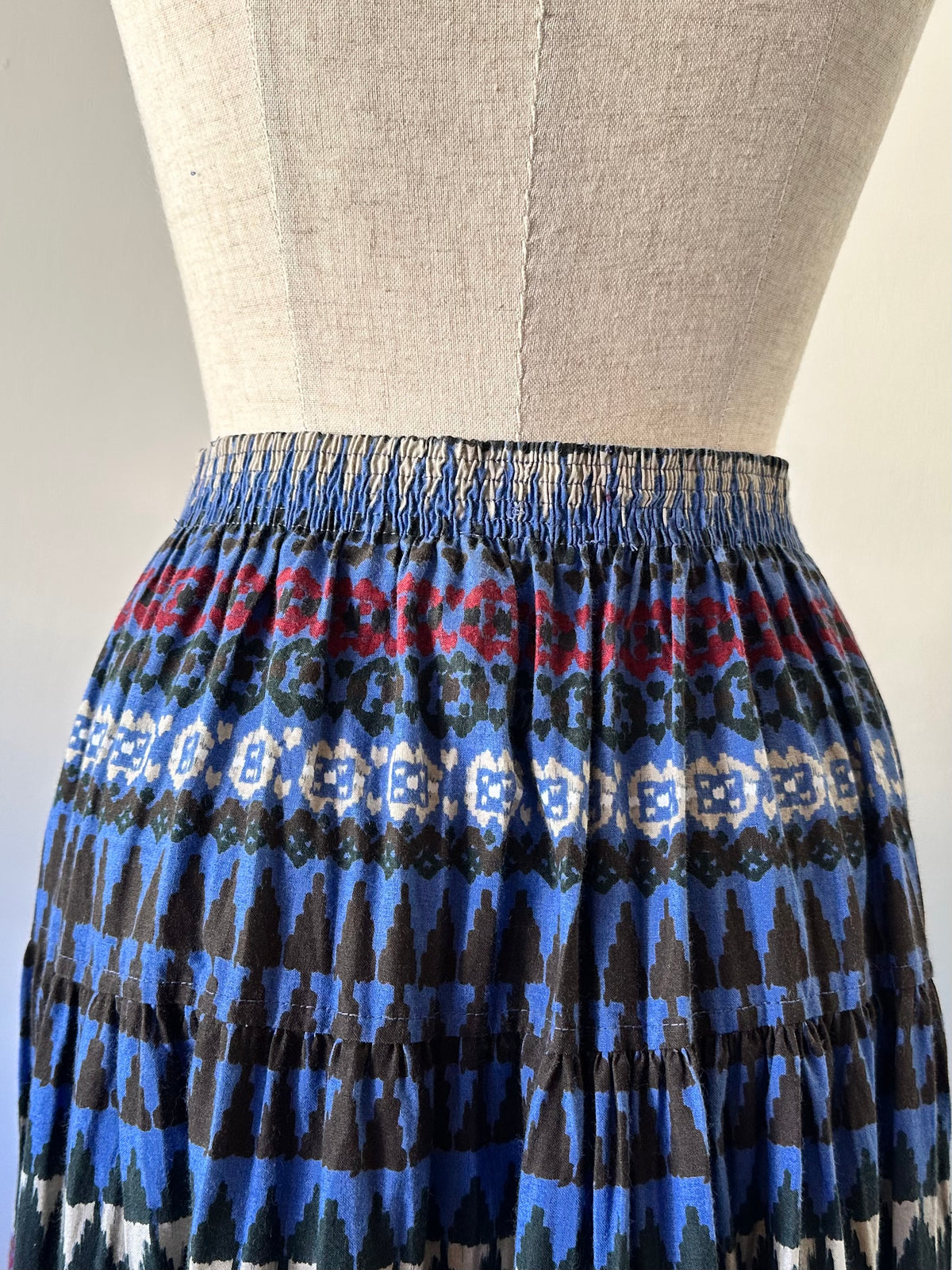 native pattern tiered skirt