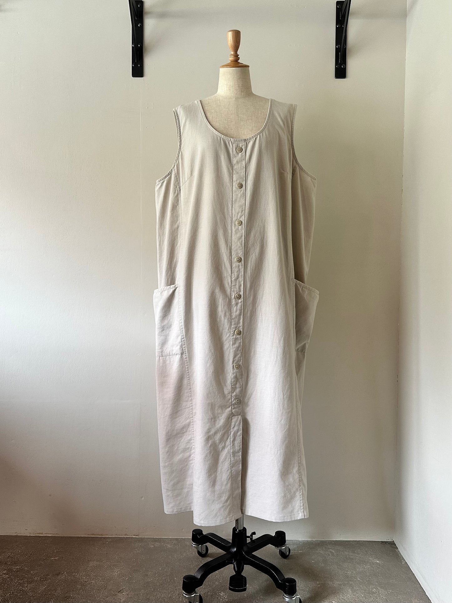 cotton linen sleeveless dress