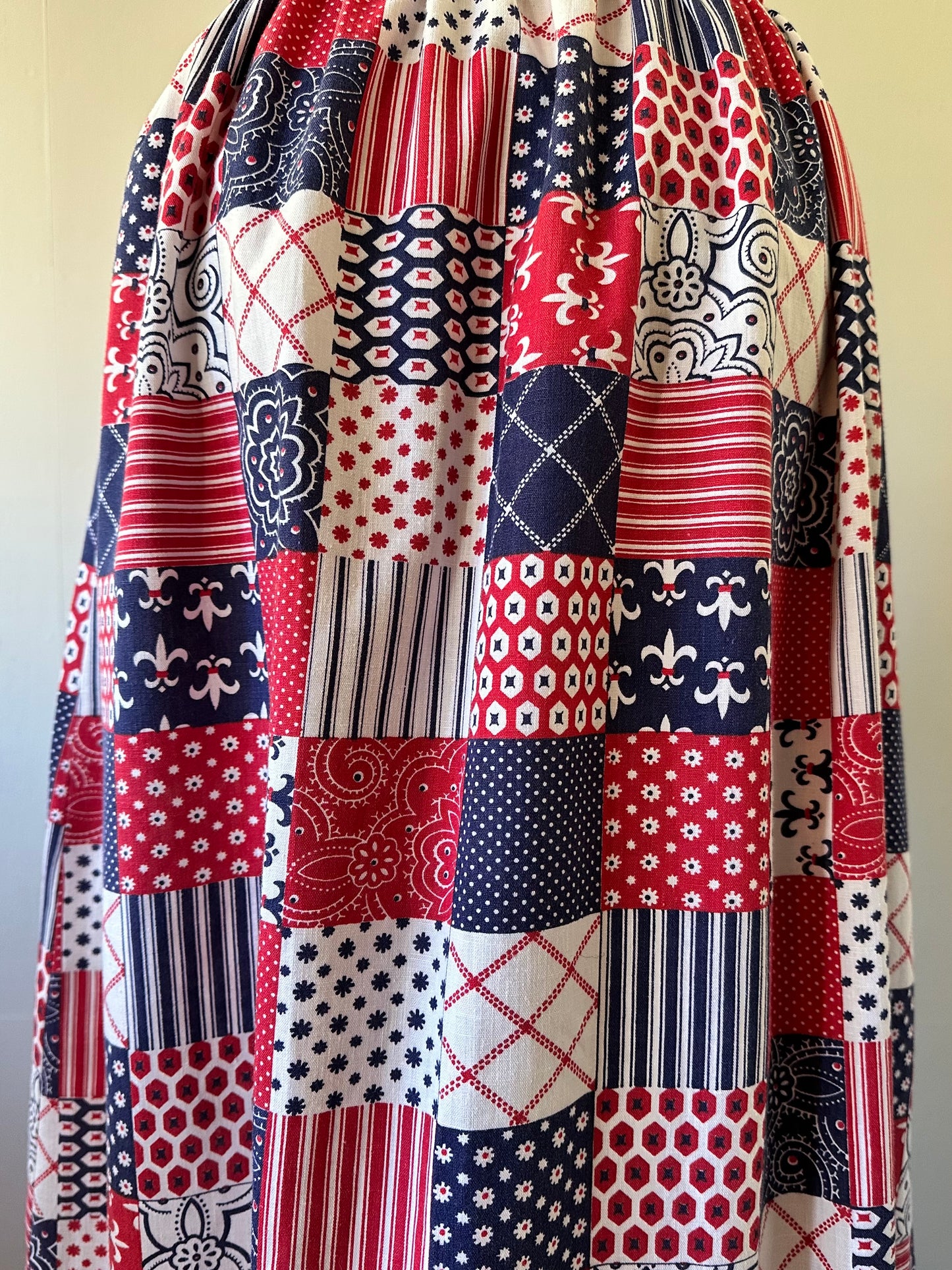 patchwork pattern maxi skirt