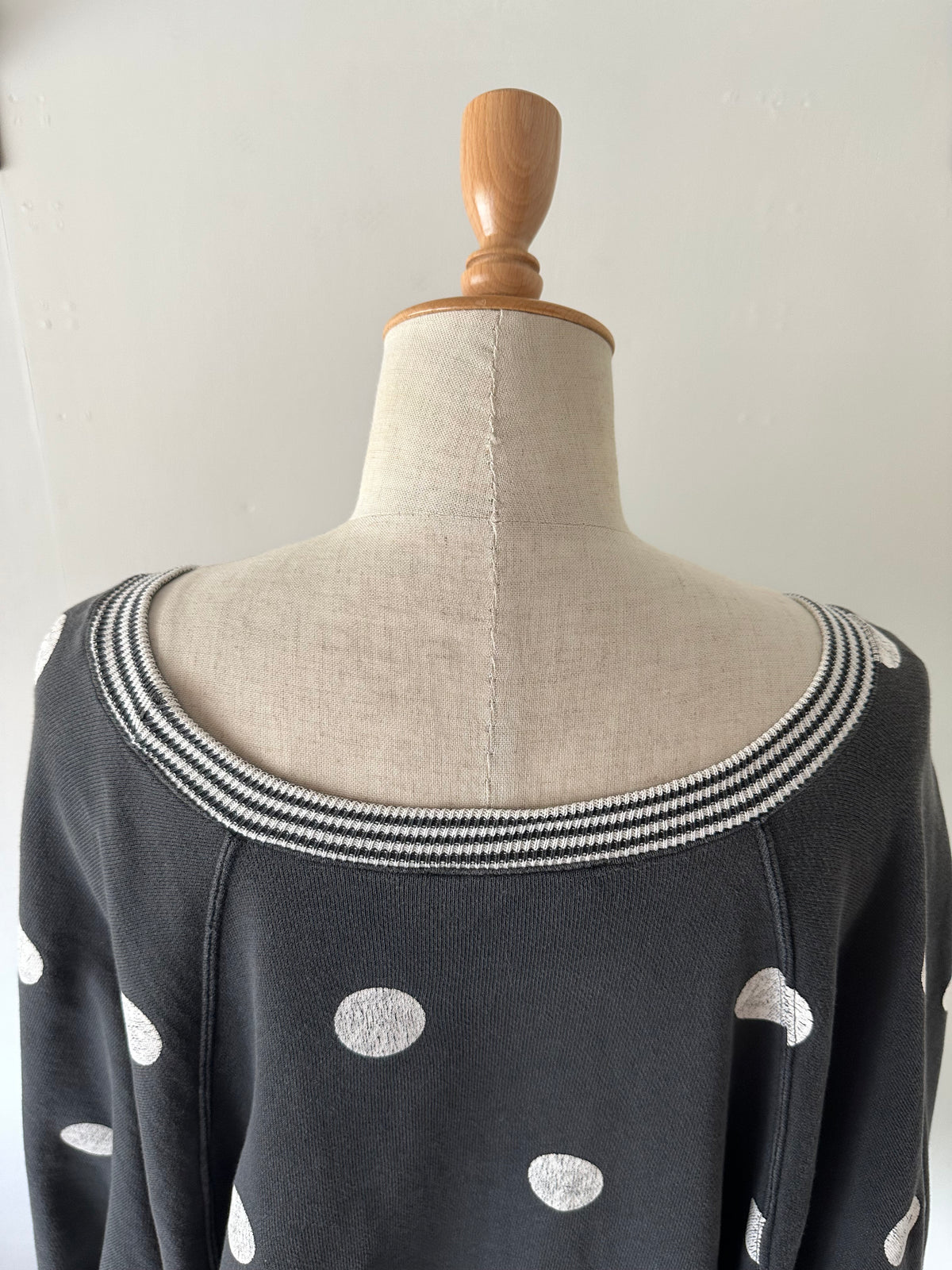 dots stripe dolman sleeve tops