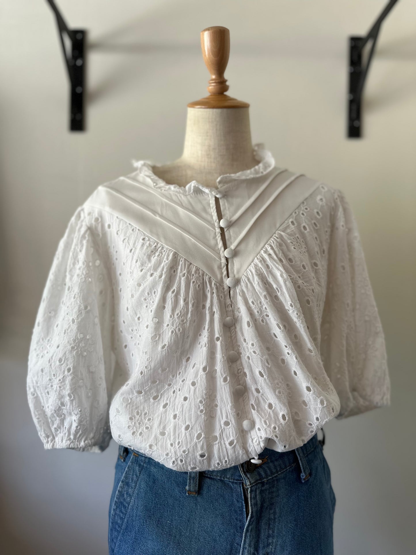 eyelet lace blouse