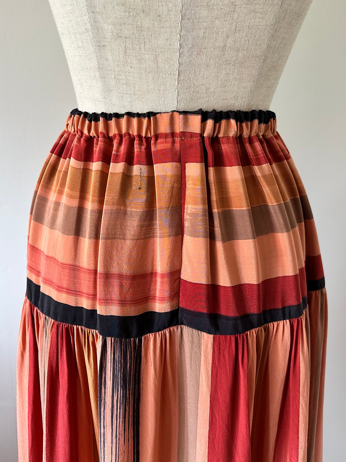 mulch stripe silk skirt