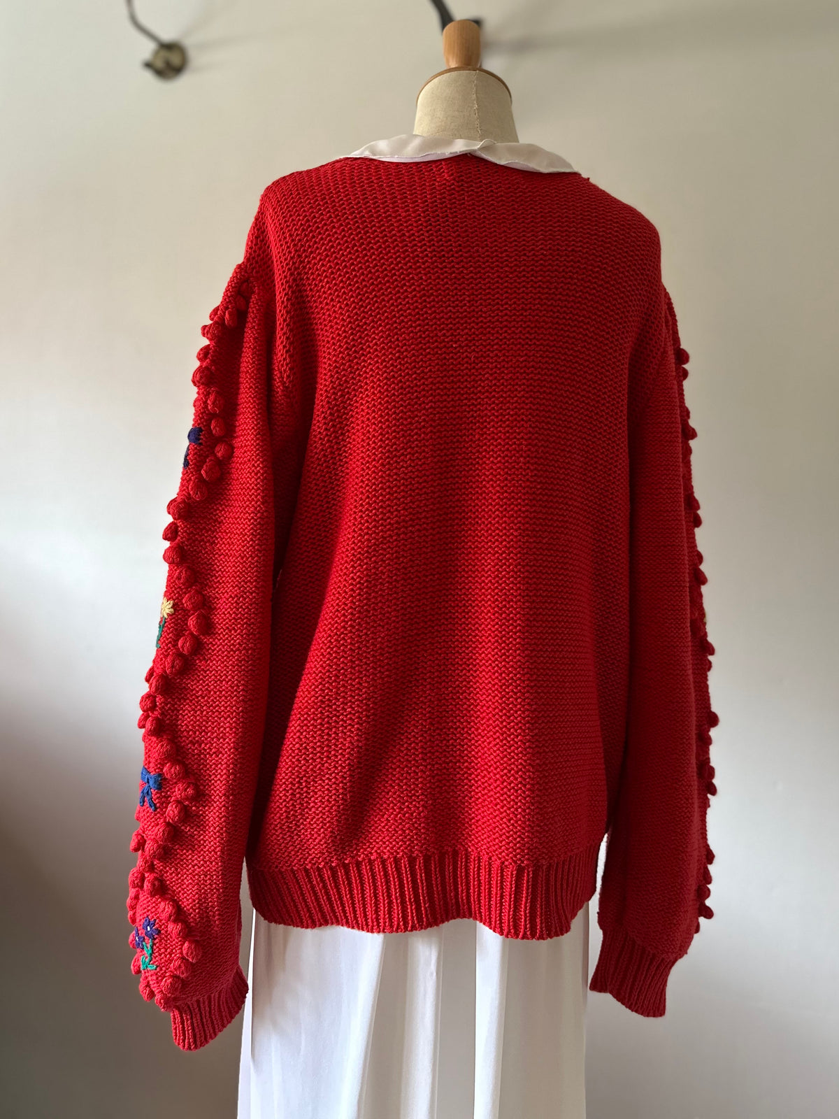 ribbon×flower knit sweater
