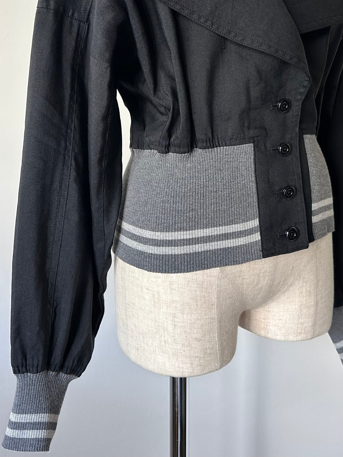 cropped rib jacket