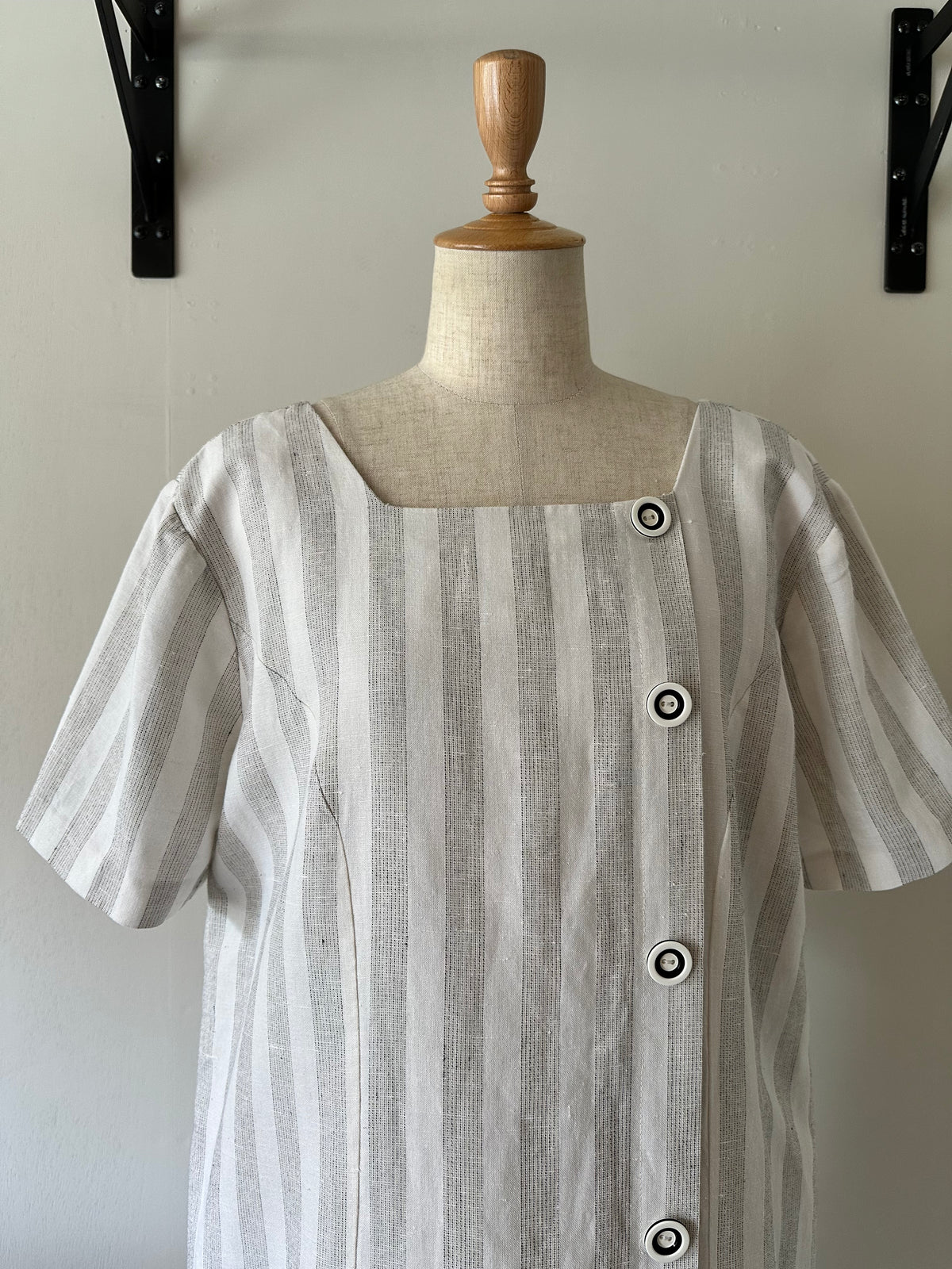 stripe switching dress
