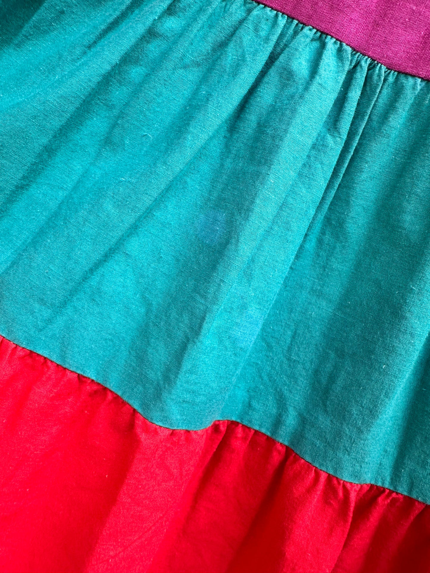 multicolored tiered skirt