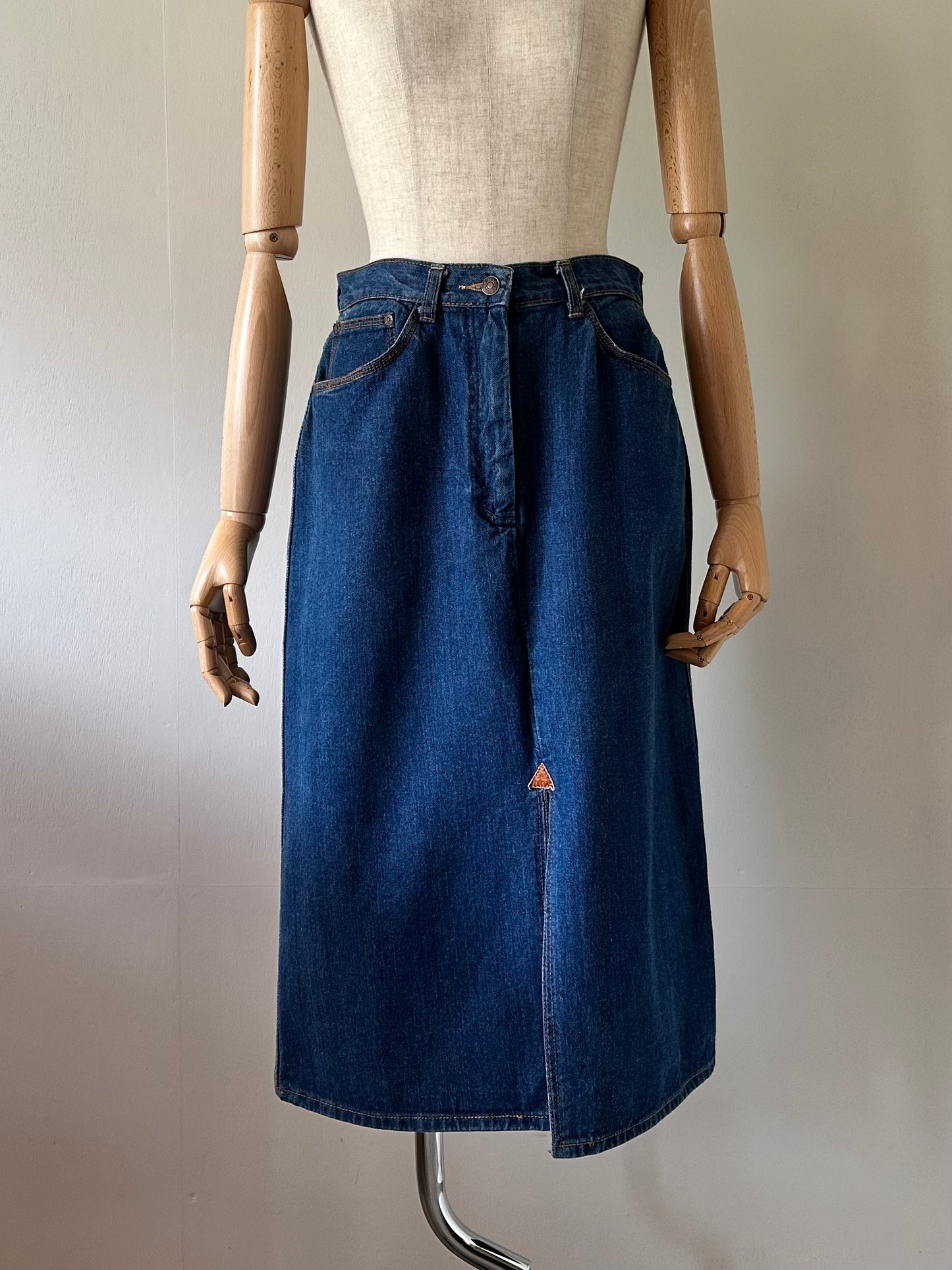 denim slit skirt