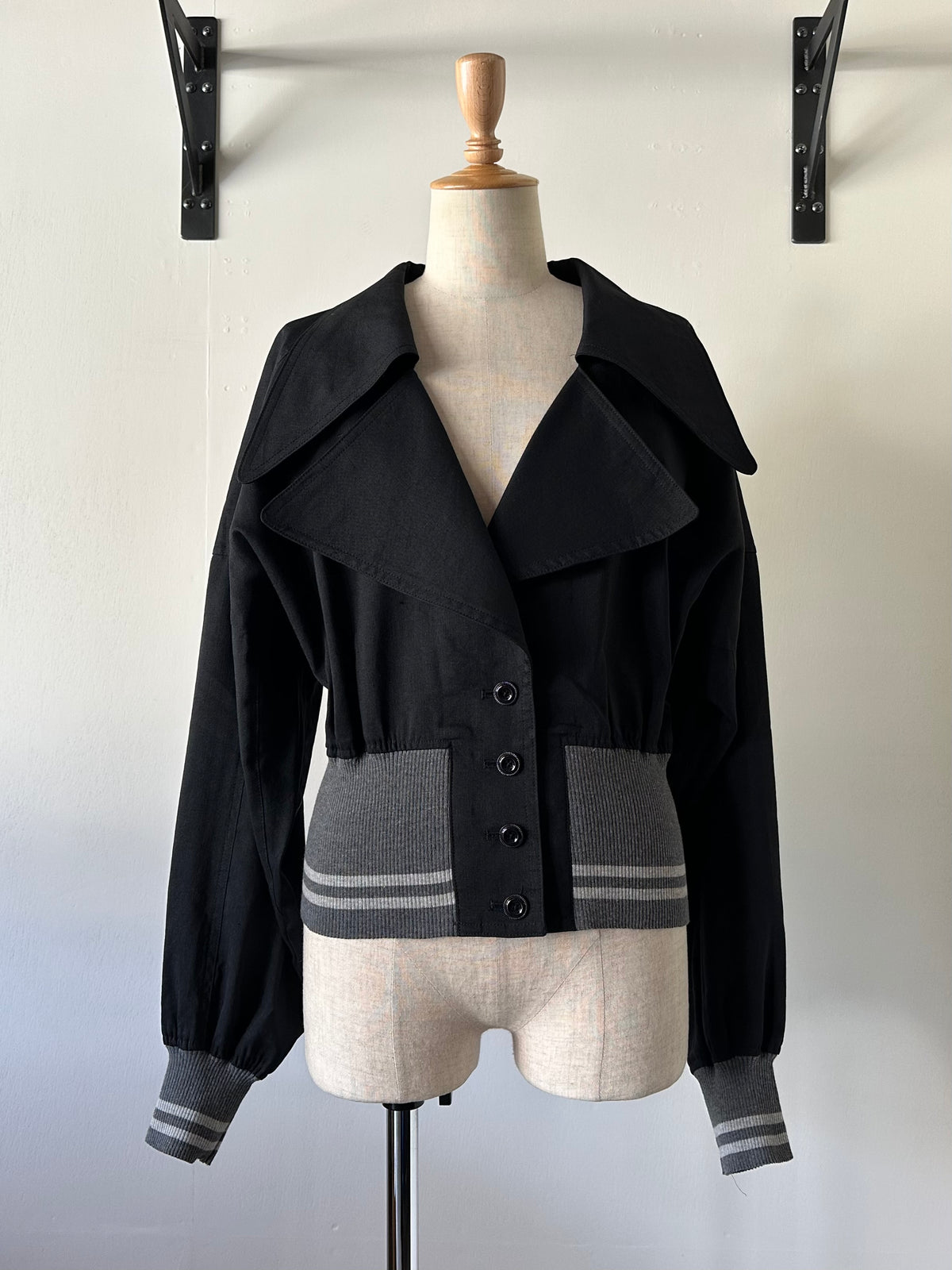 cropped rib jacket