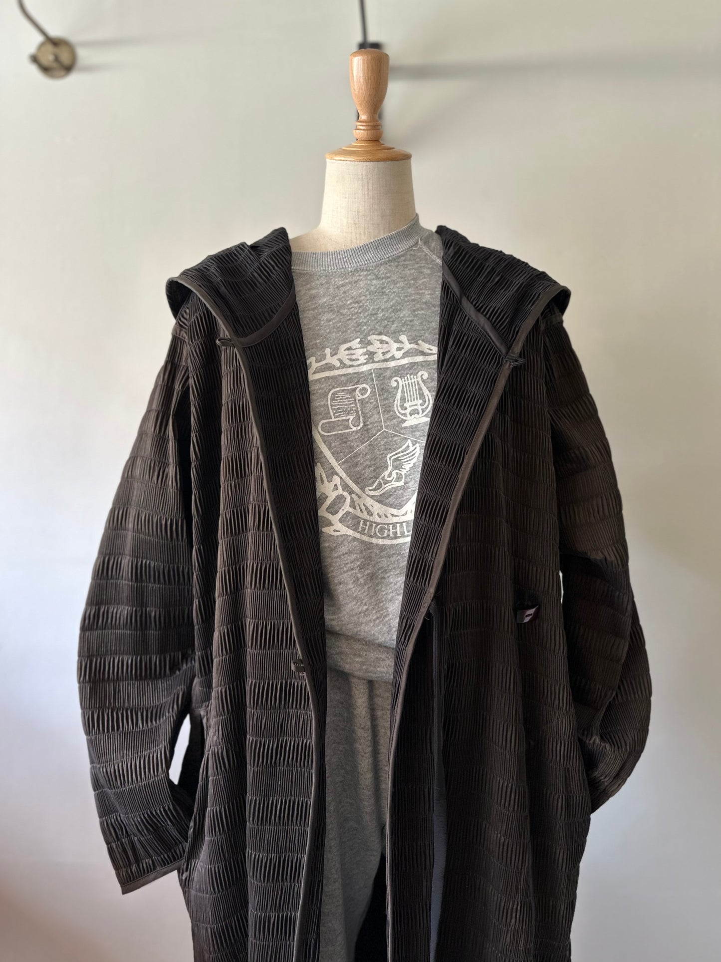 reversible pleats coat
