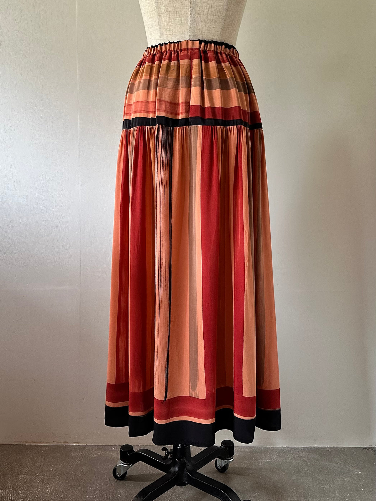 mulch stripe silk skirt