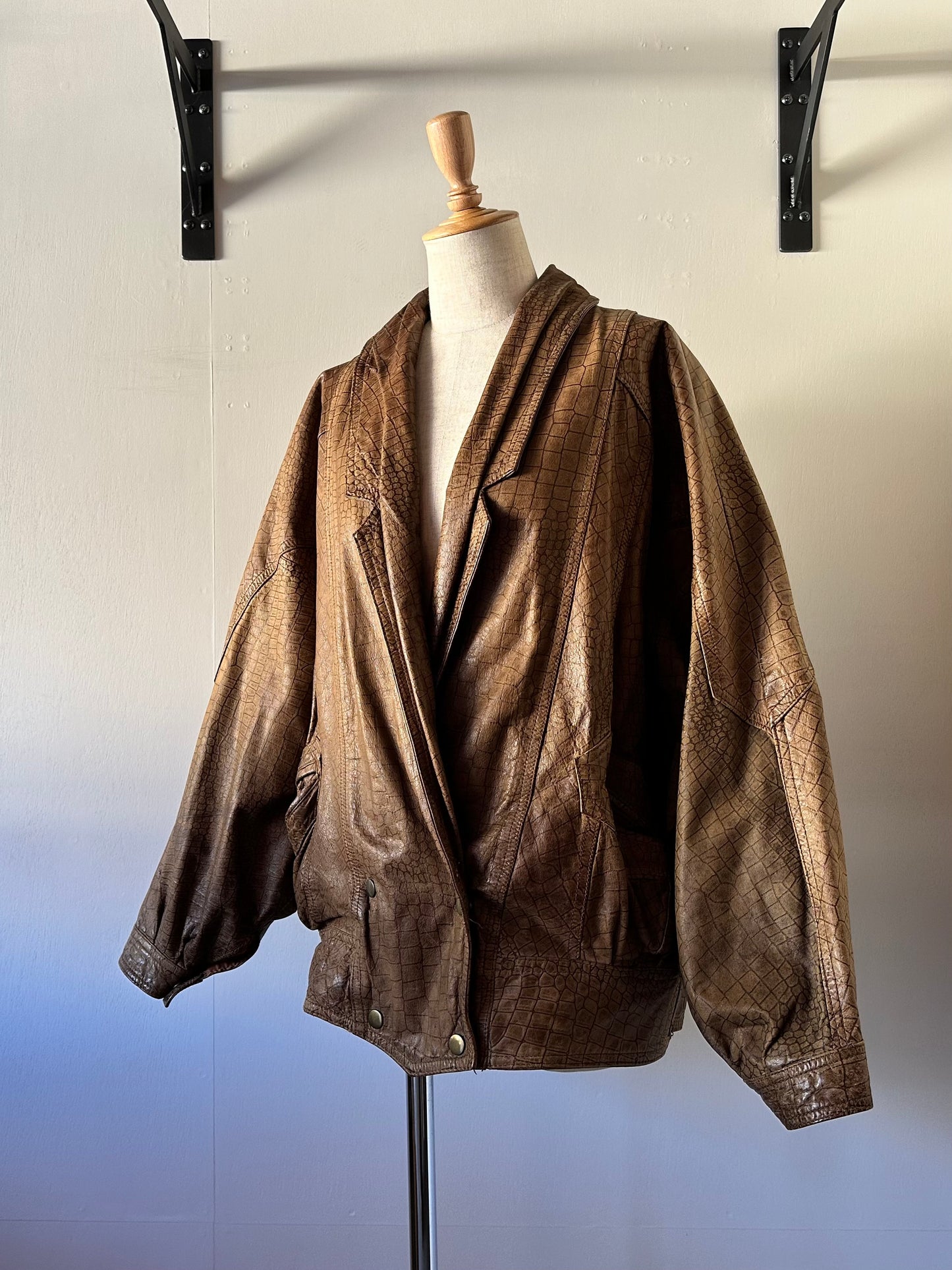dolman sleeve leather jacket