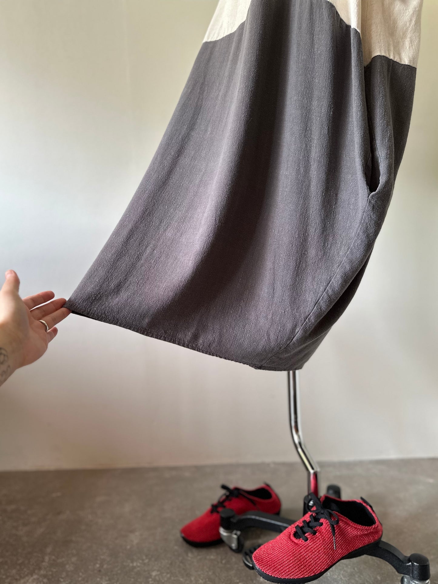 bicolor tunic dress