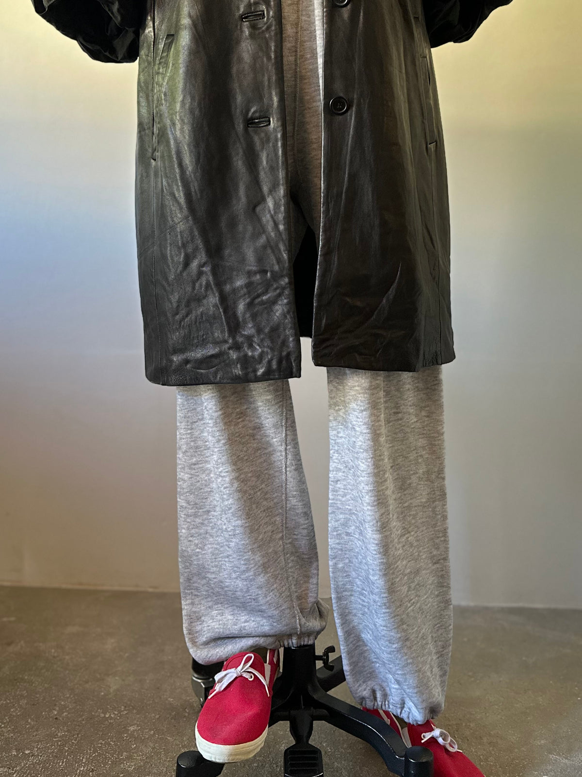leather long vest