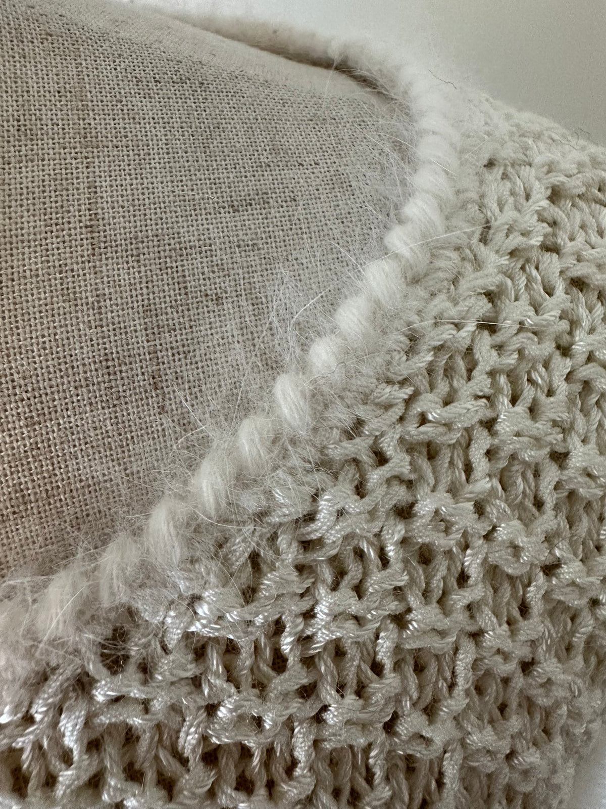 fur sleeve design knit tops