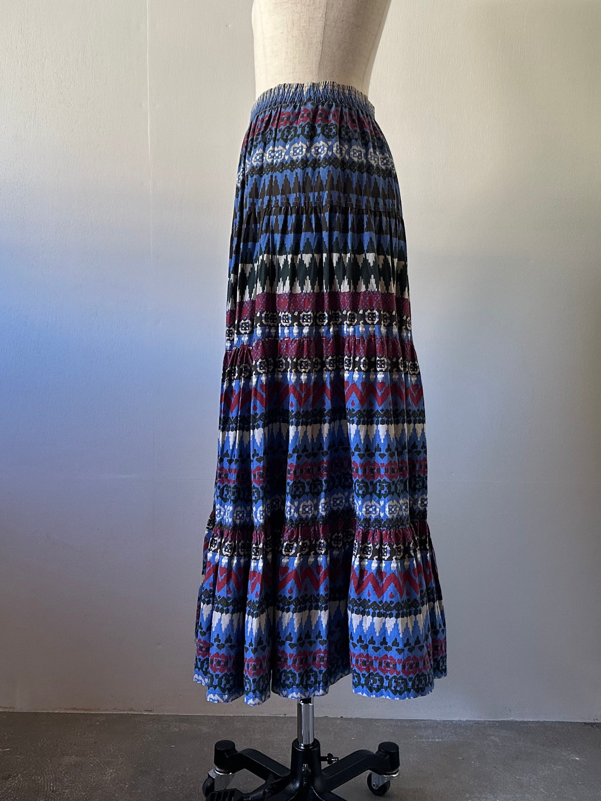 native pattern tiered skirt