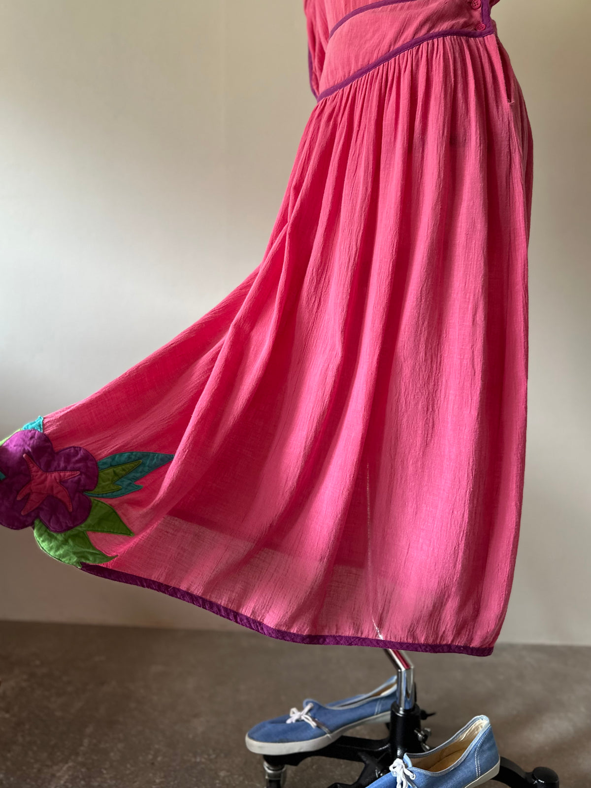 flower appliqué two-piece(set)