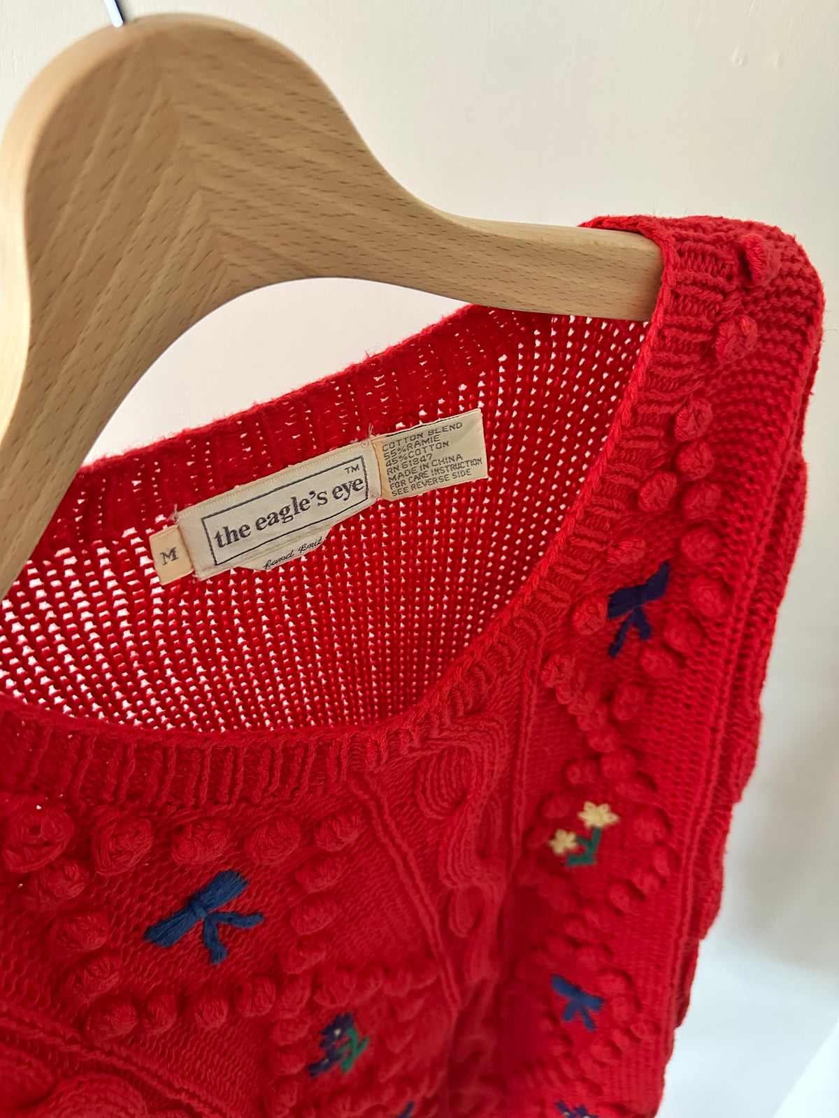 ribbon×flower knit sweater
