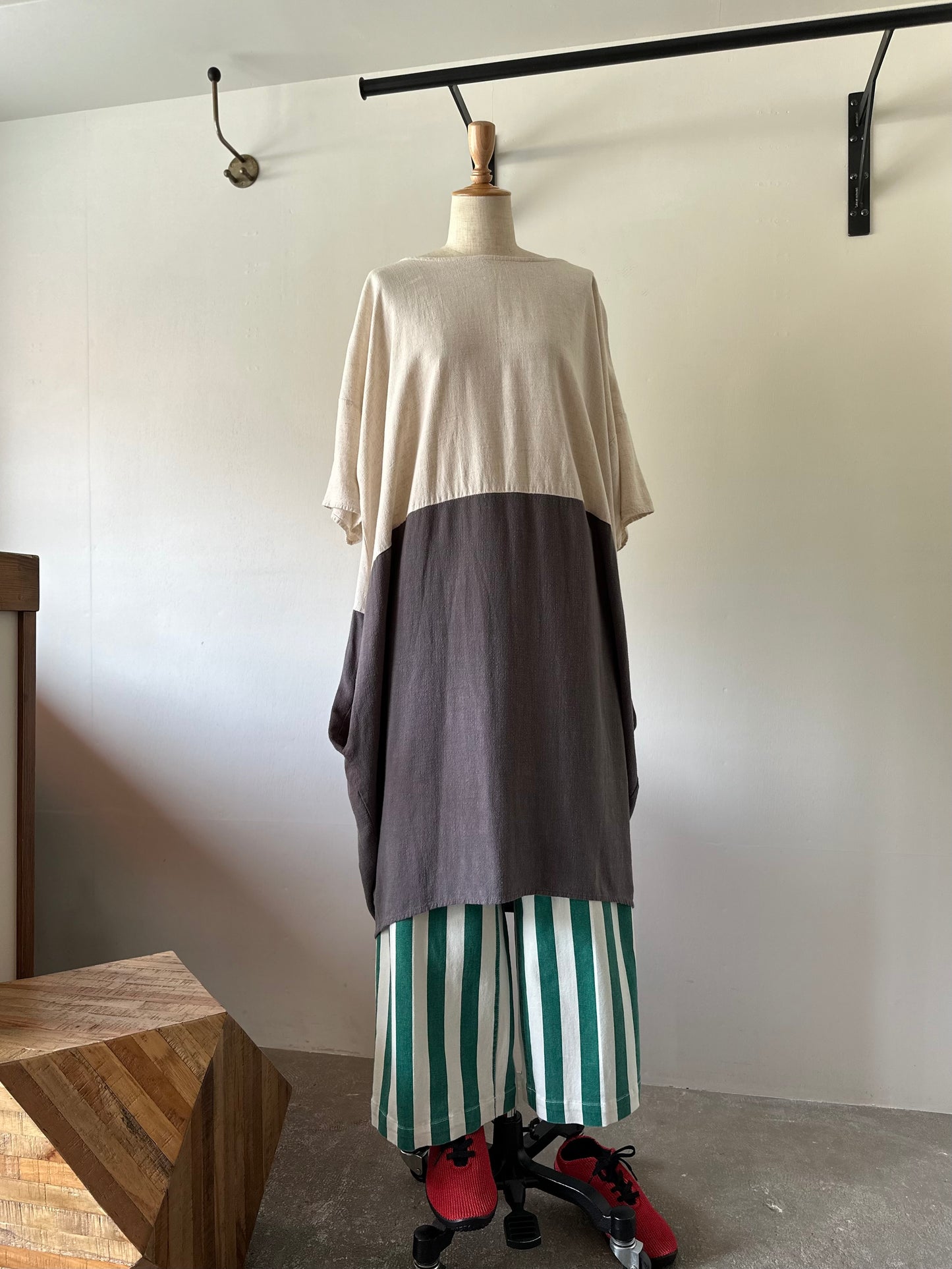 bicolor tunic dress