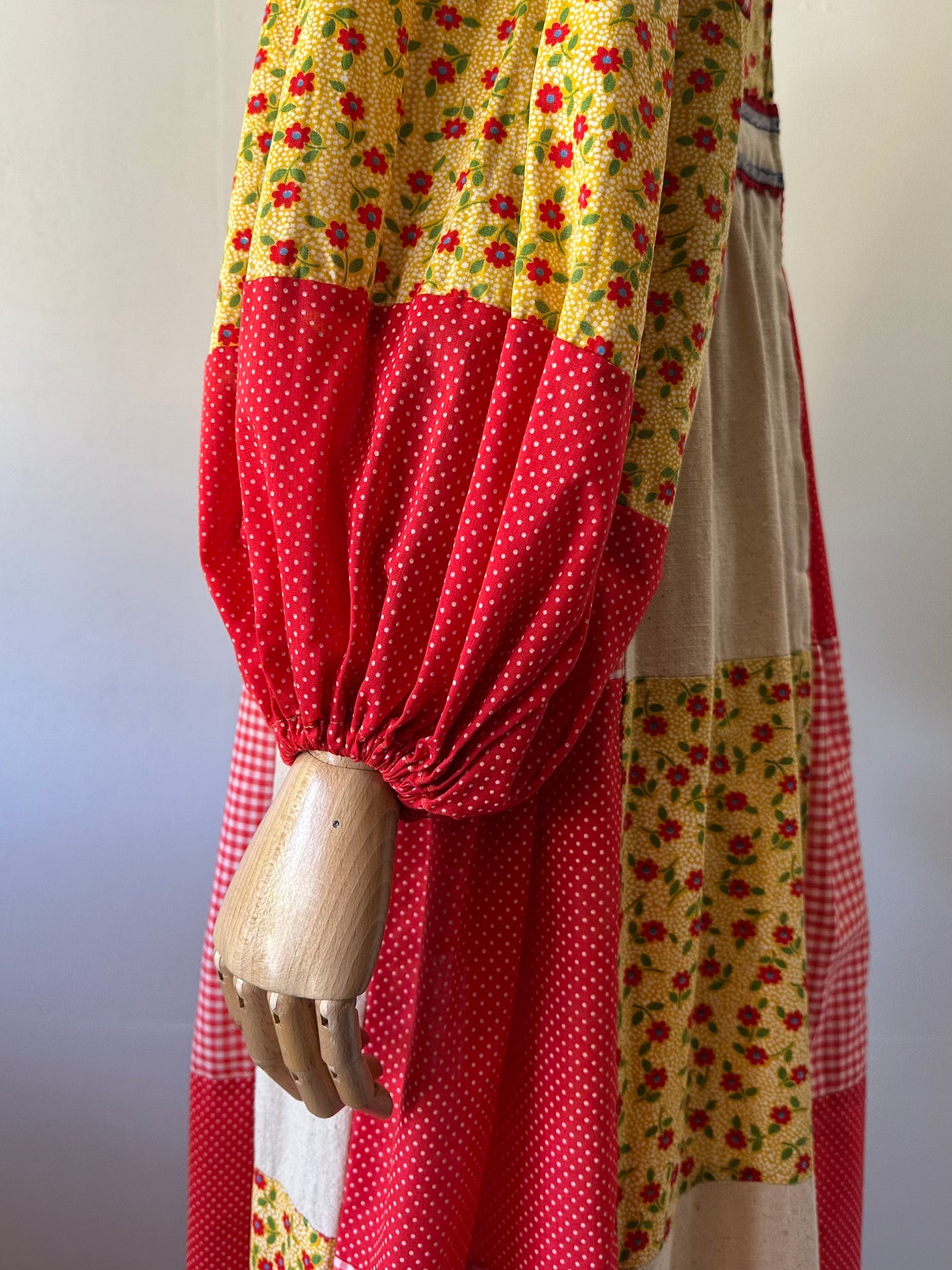 patchwork maxi dress