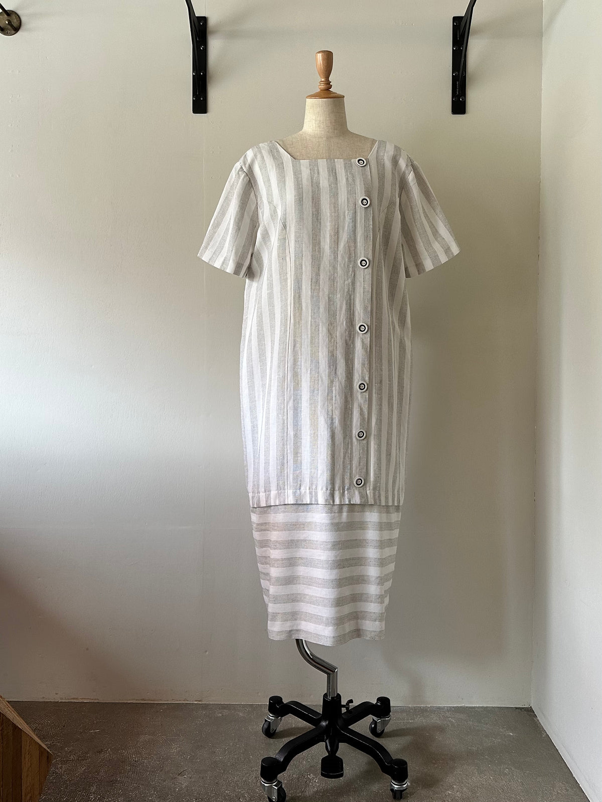 stripe switching dress