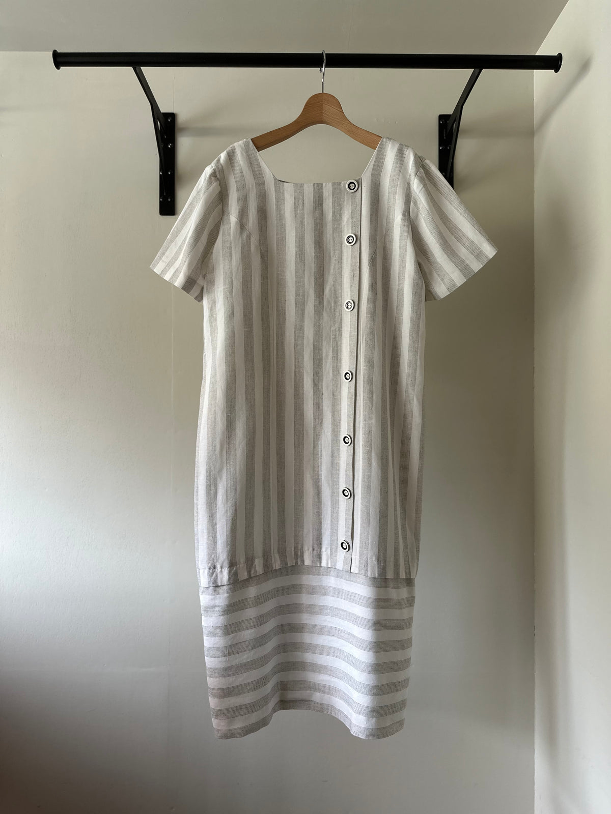 stripe switching dress