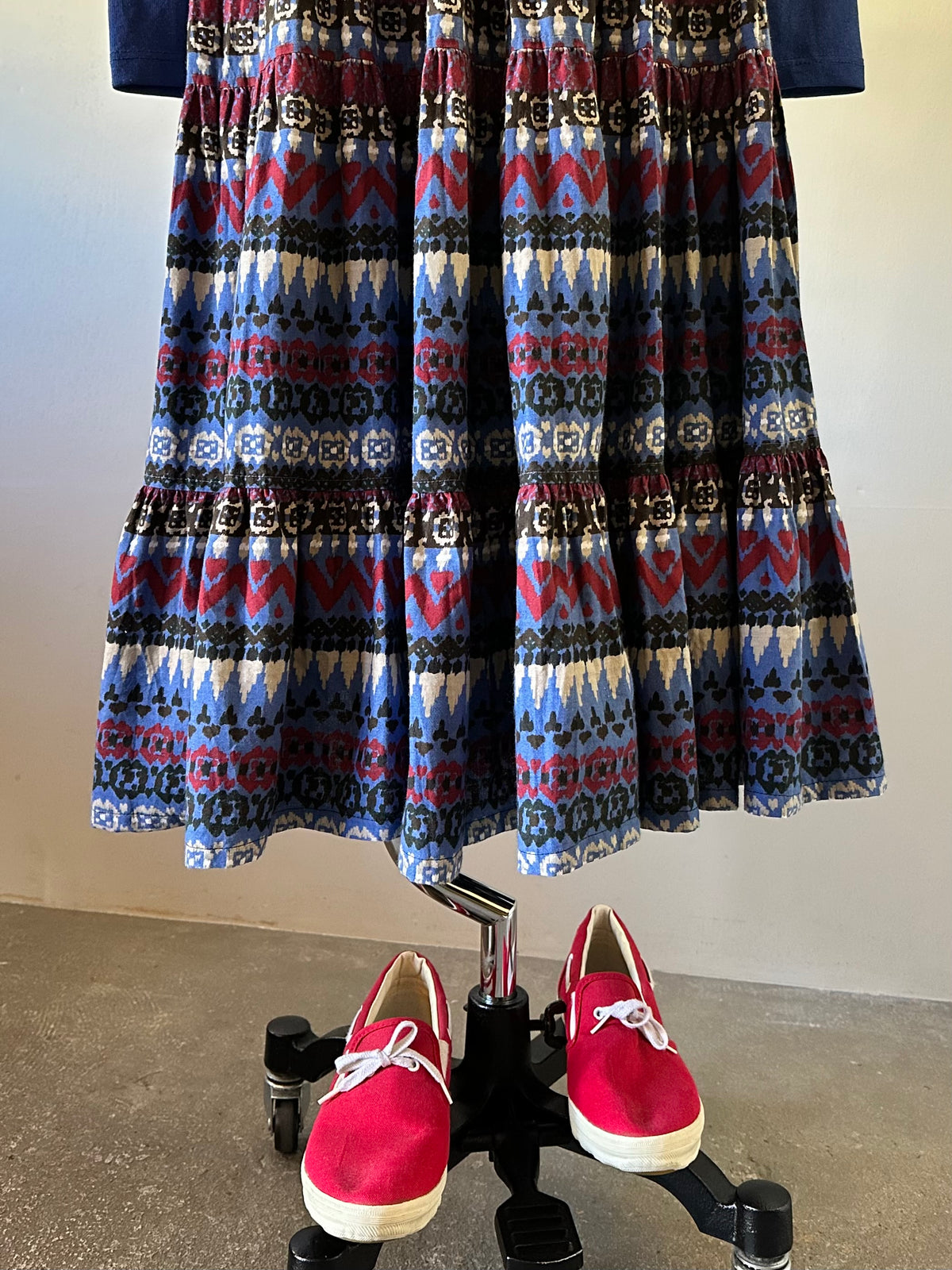 native pattern tiered skirt