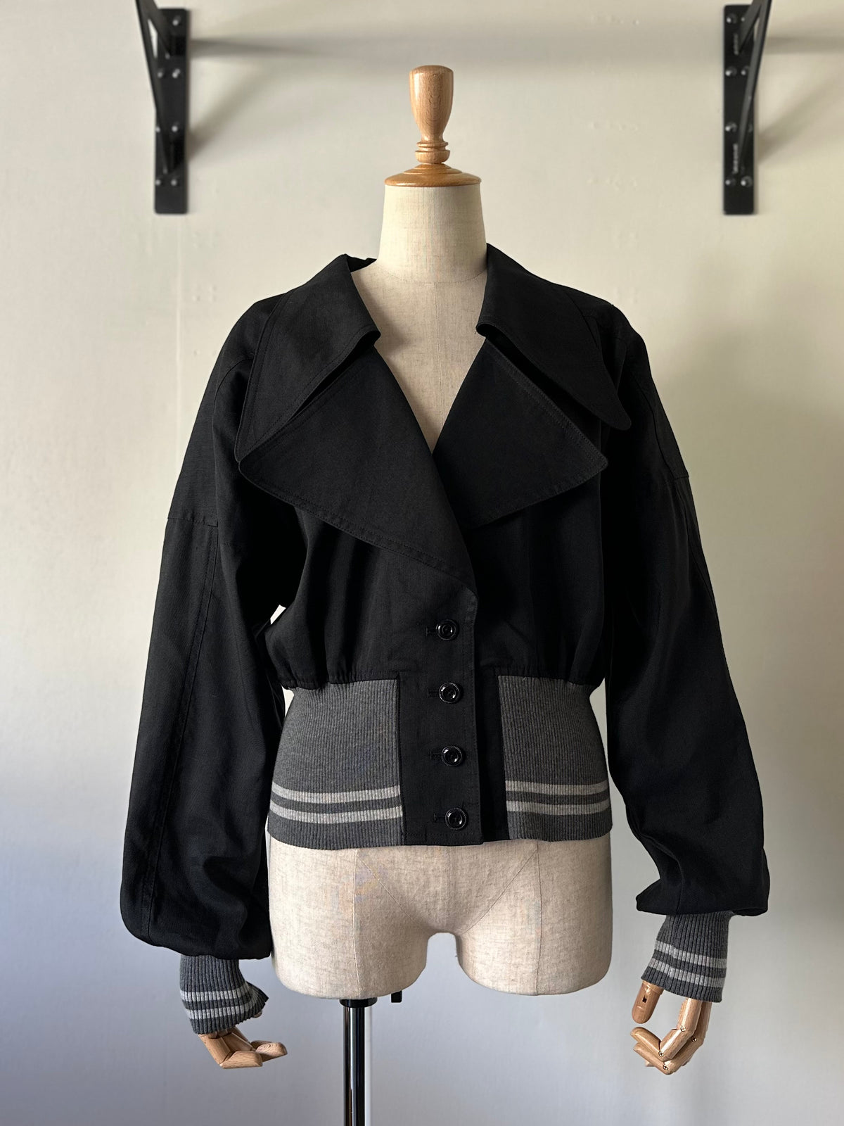 cropped rib jacket