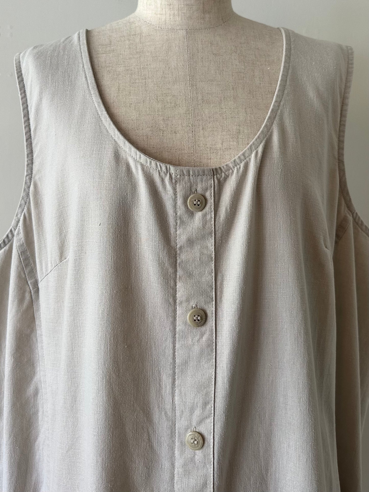 cotton linen sleeveless dress