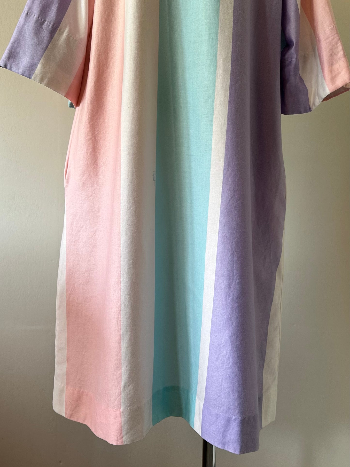 multi stripe shirt dress