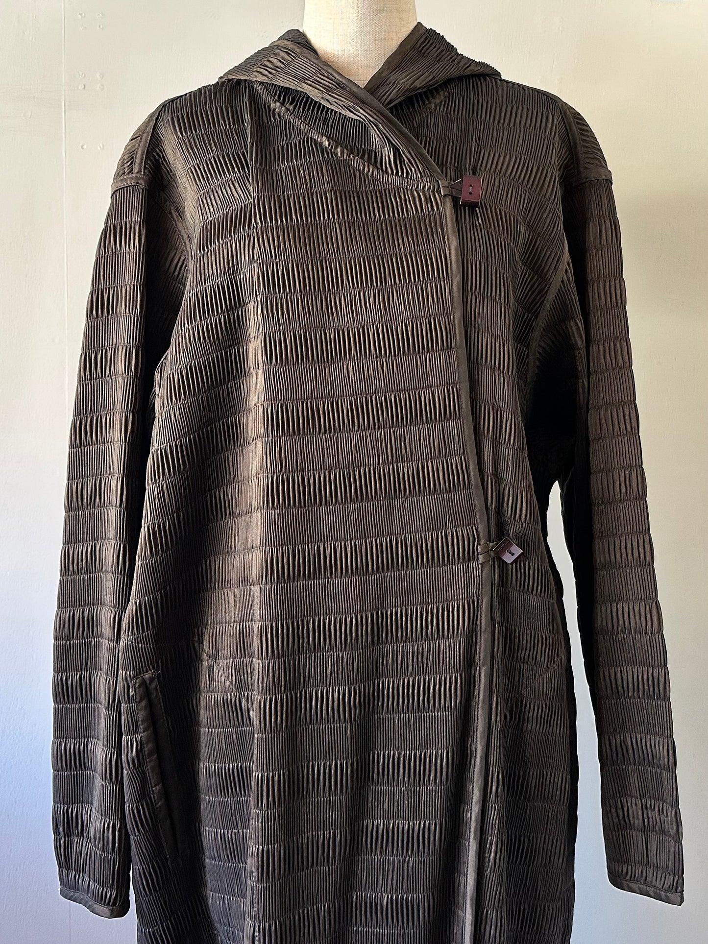 reversible pleats coat