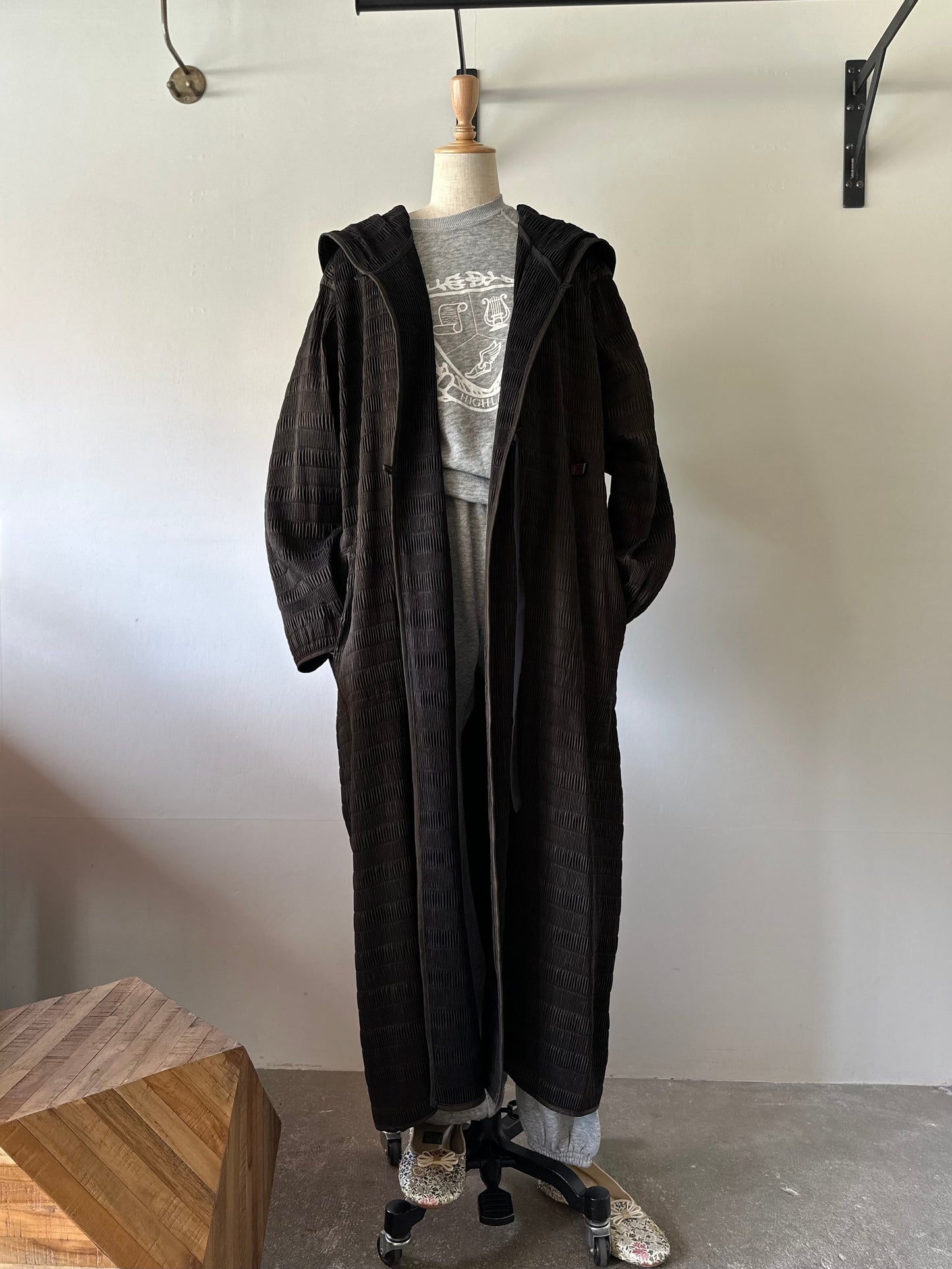 reversible pleats coat