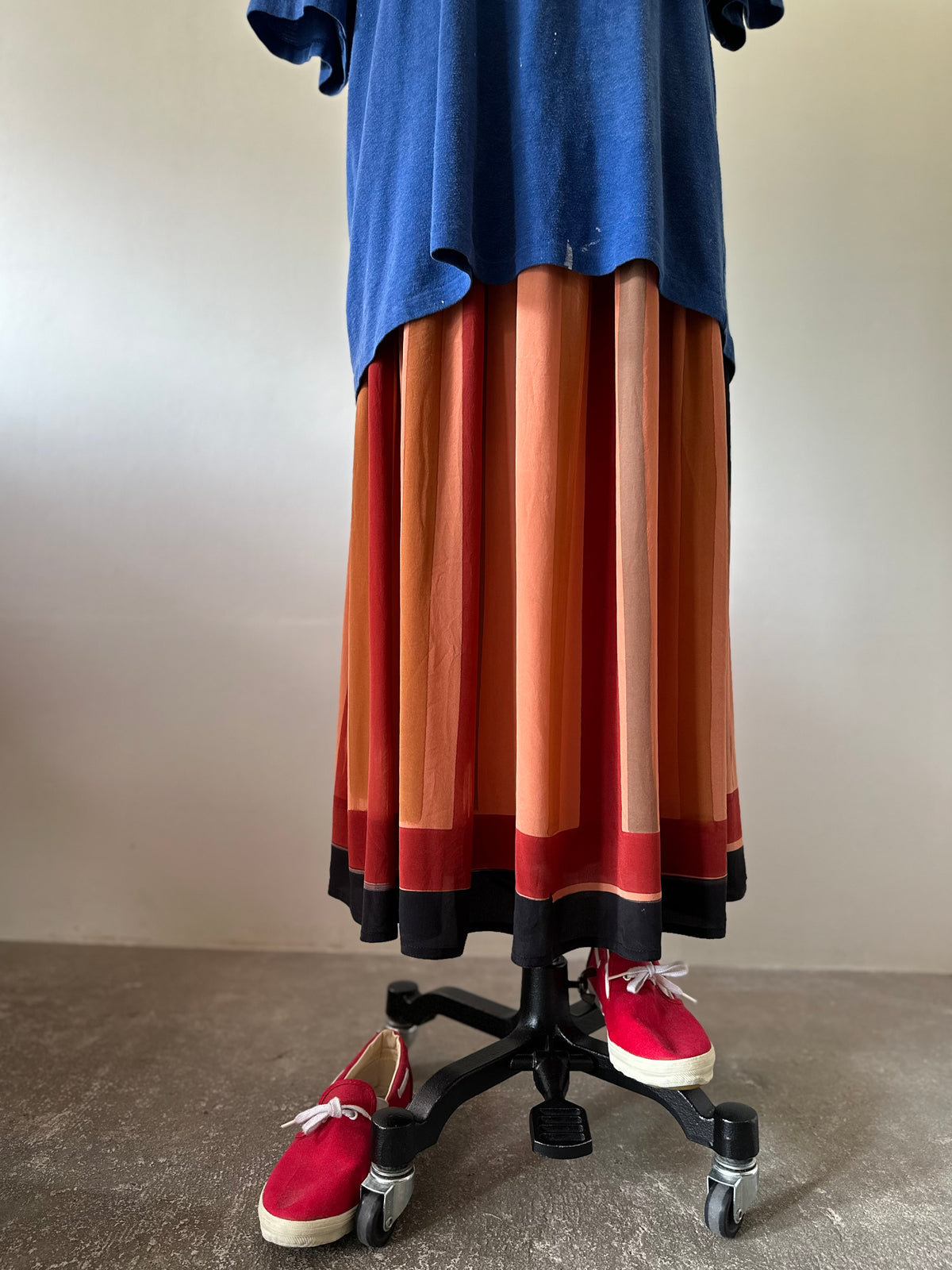 mulch stripe silk skirt