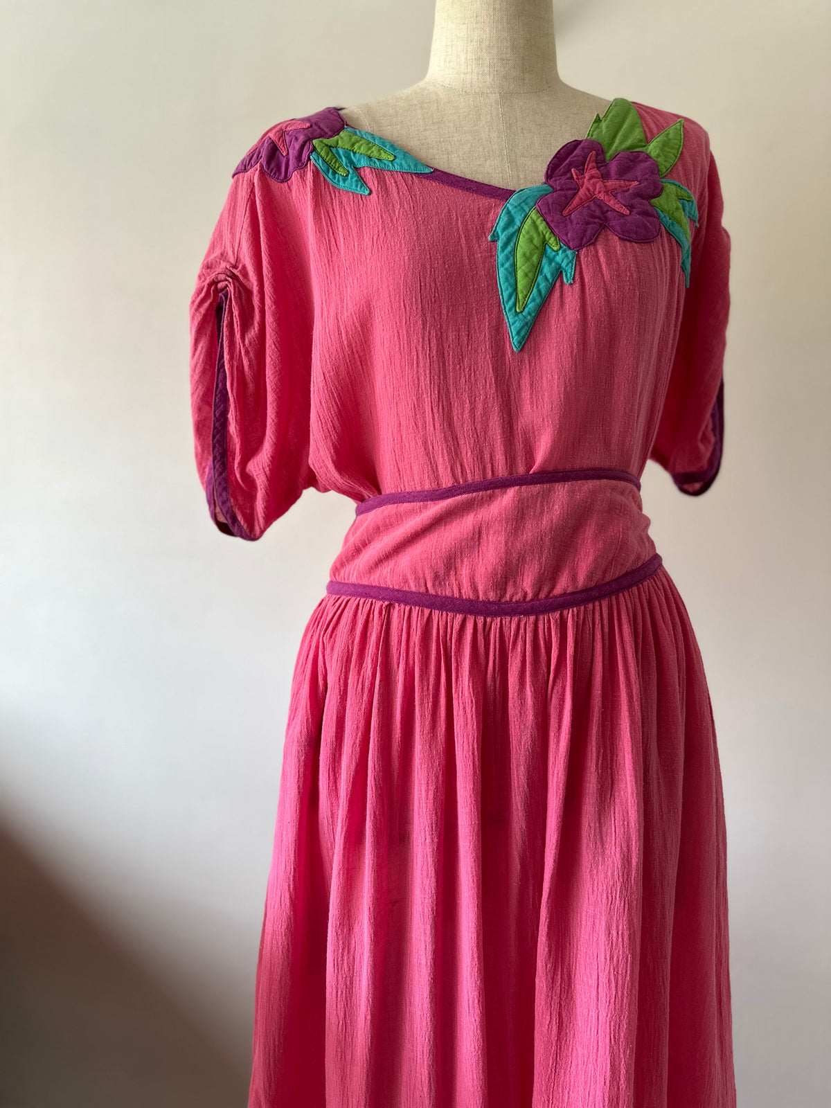 flower appliqué two-piece(set)