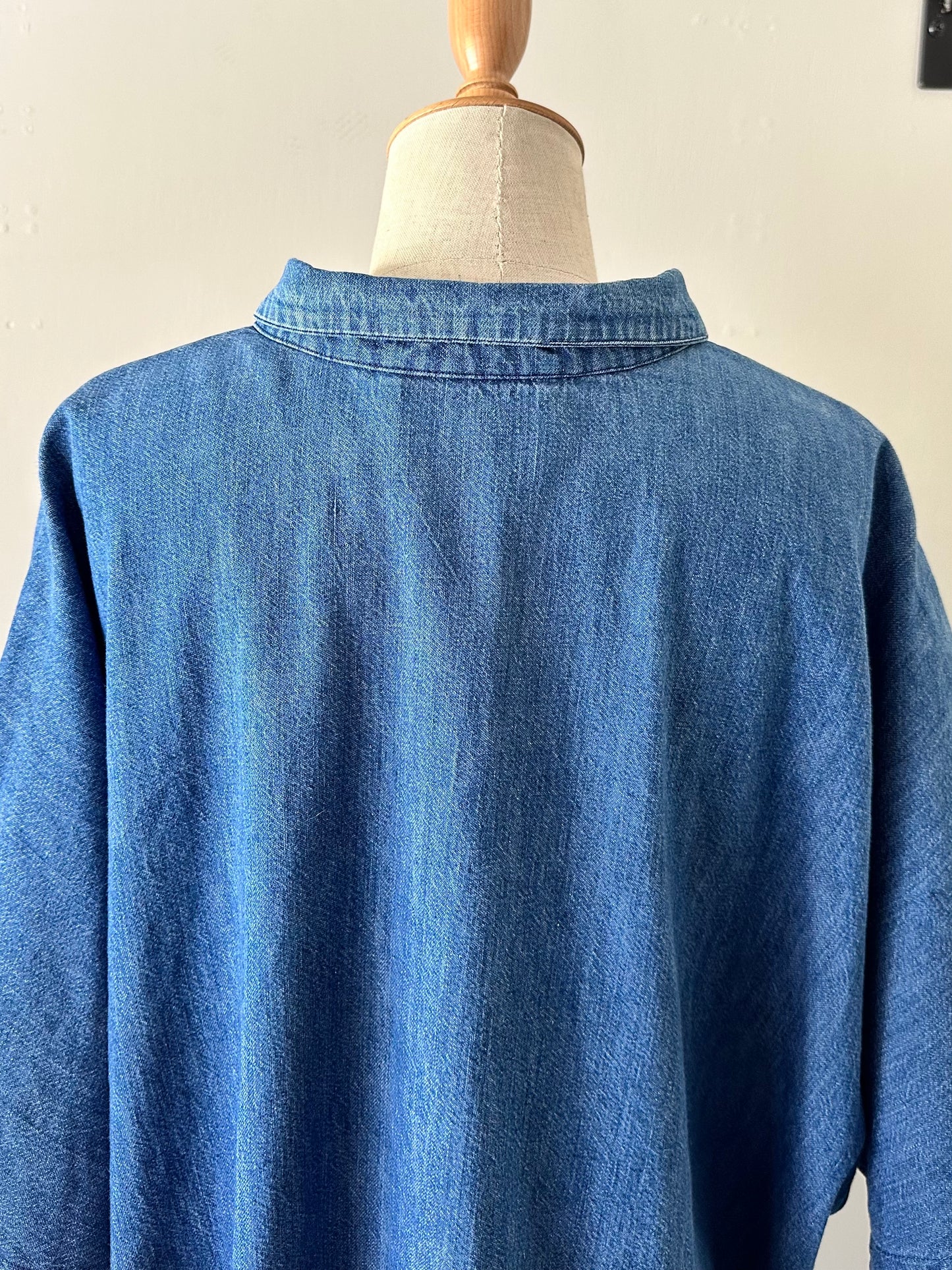 wide silhouette denim shirt