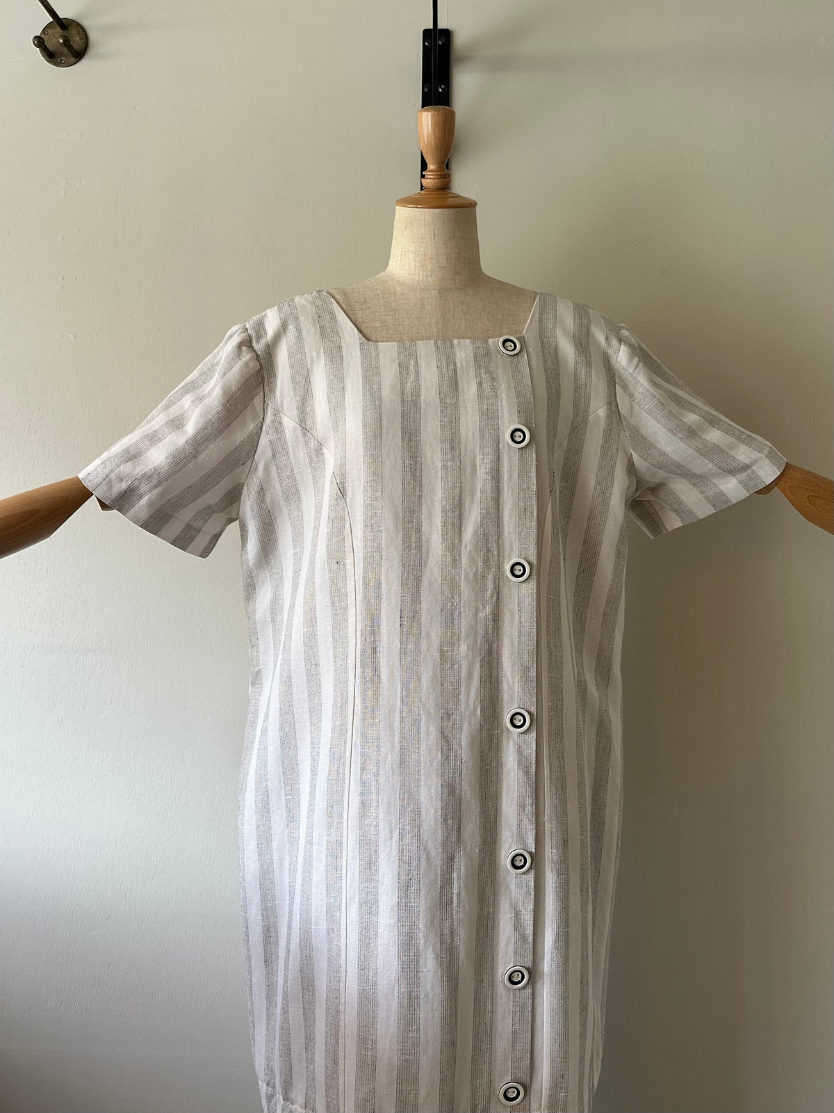 stripe switching dress