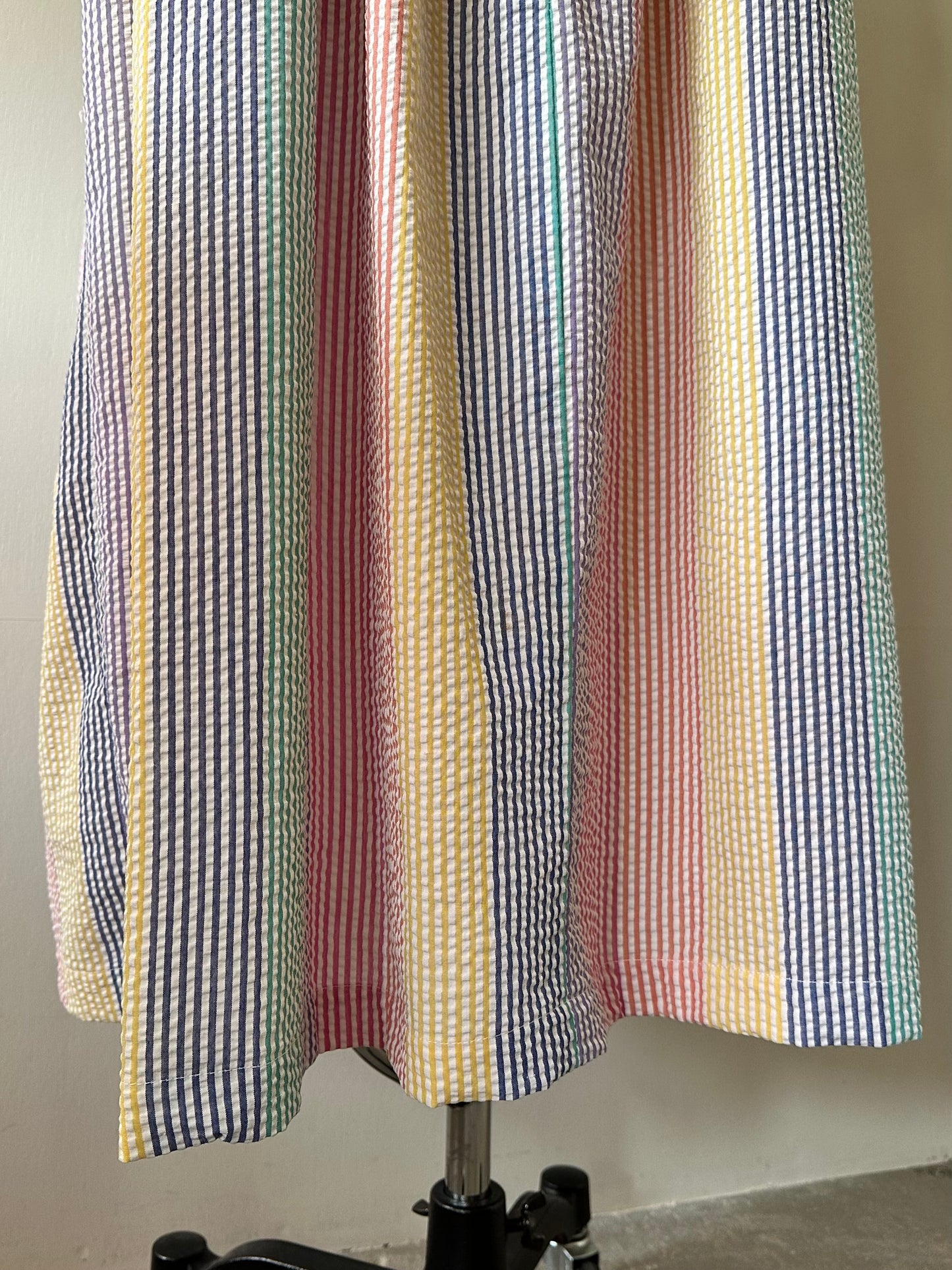 seersucker stripe zip up dress