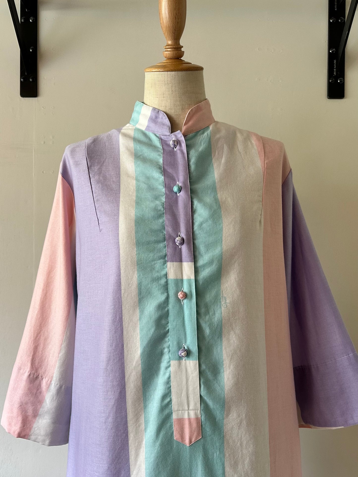 multi stripe shirt dress