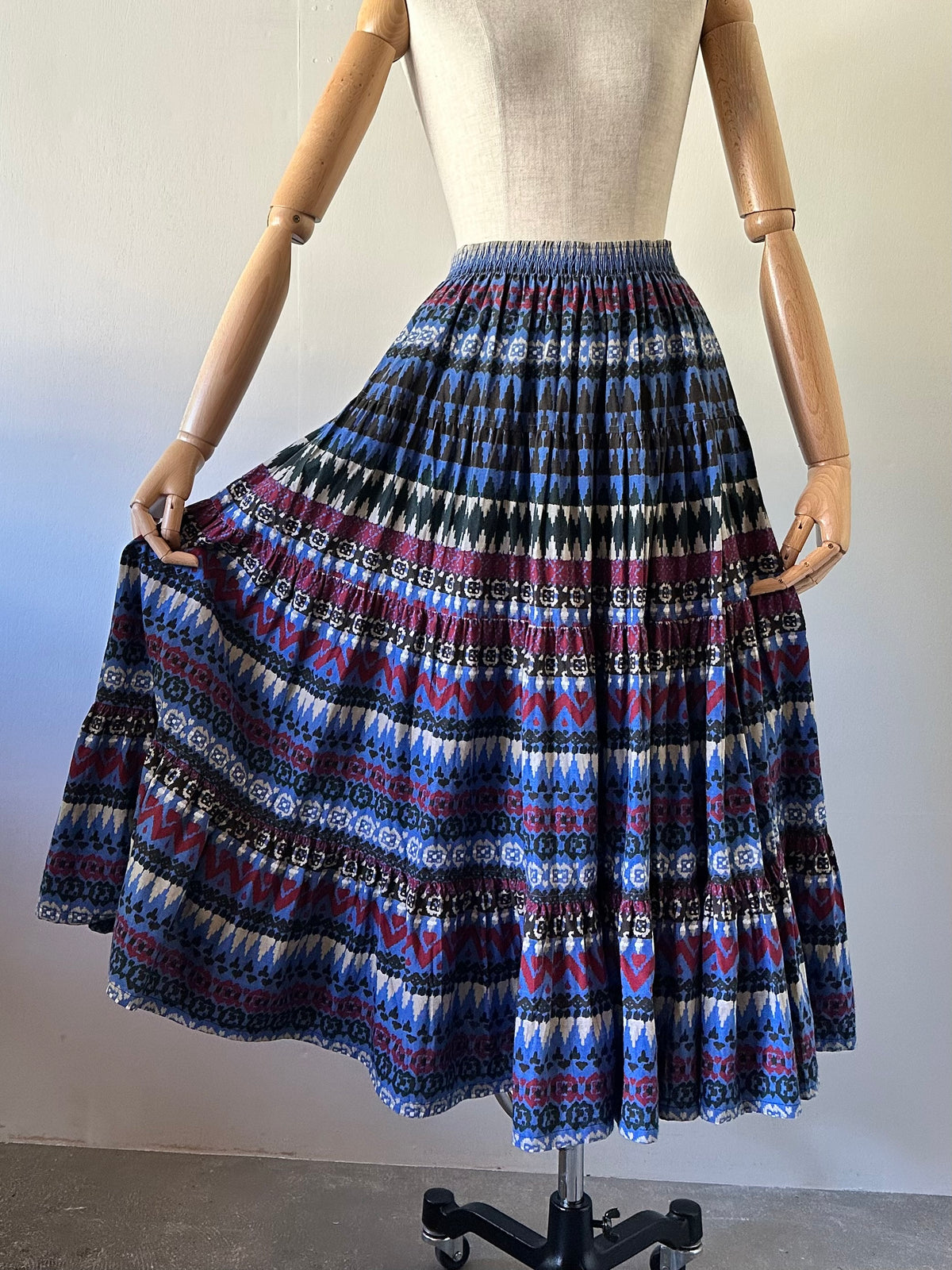 native pattern tiered skirt
