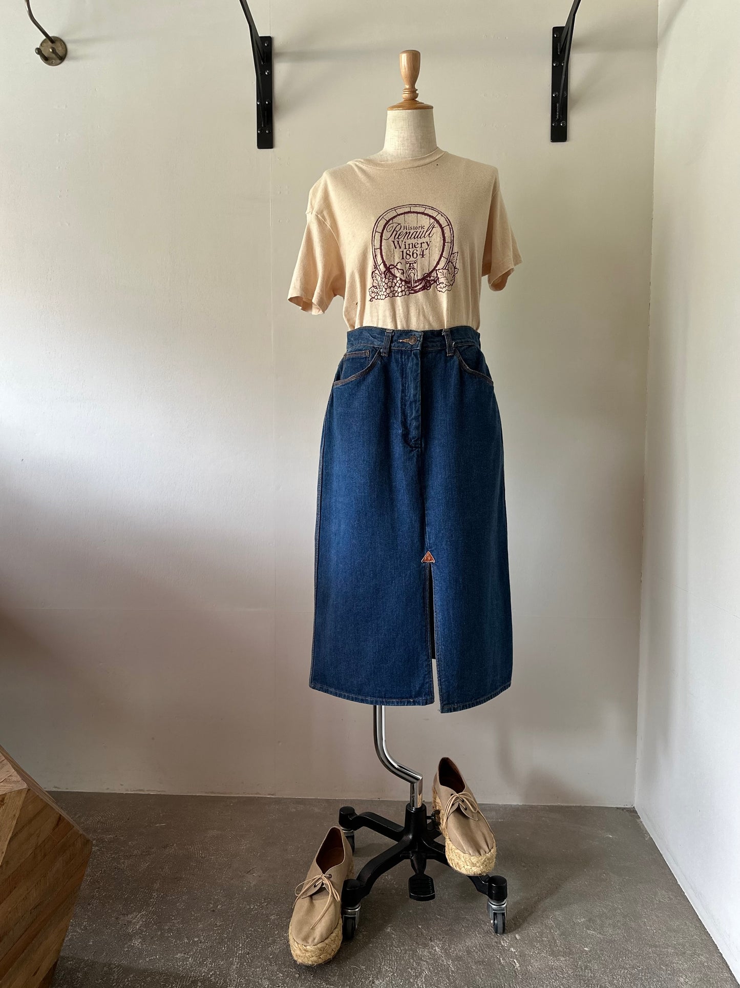 denim slit skirt