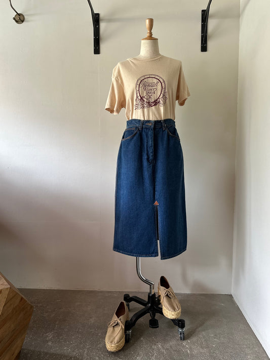 denim slit skirt