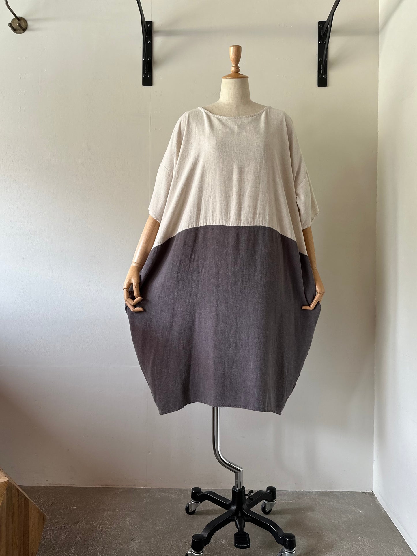 bicolor tunic dress