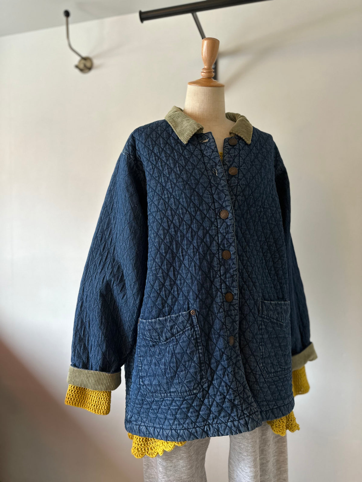 denim quilting jacket