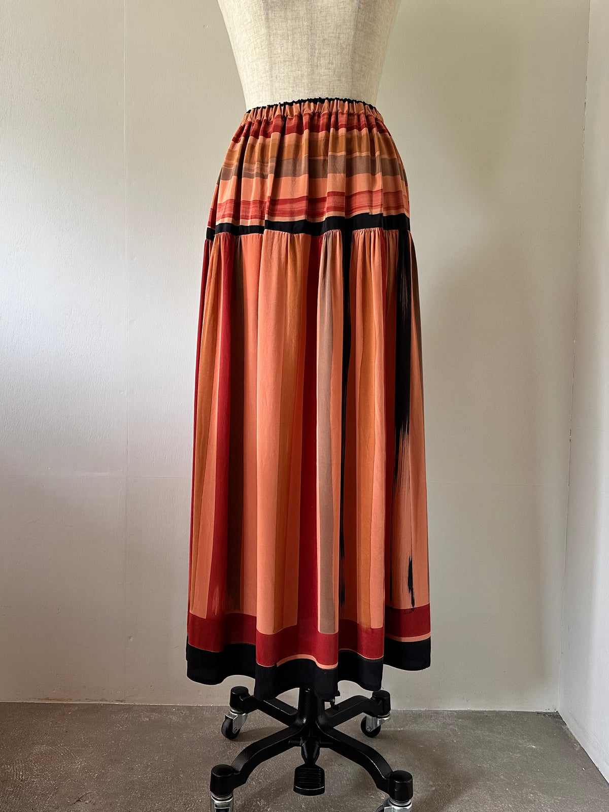 mulch stripe silk skirt