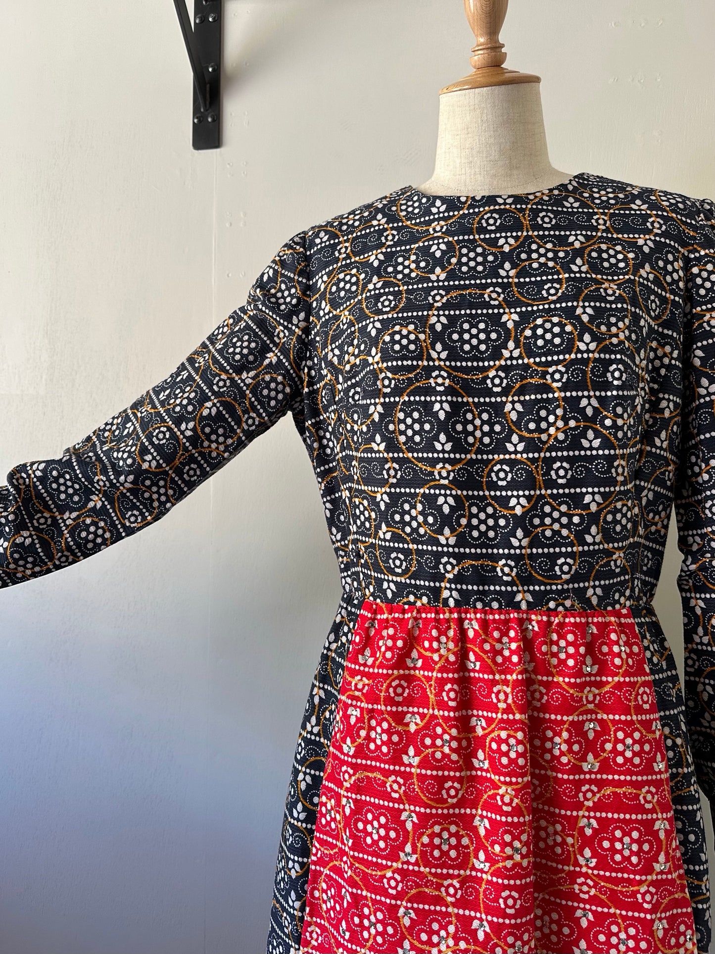 60s rhinestone layered design dress
