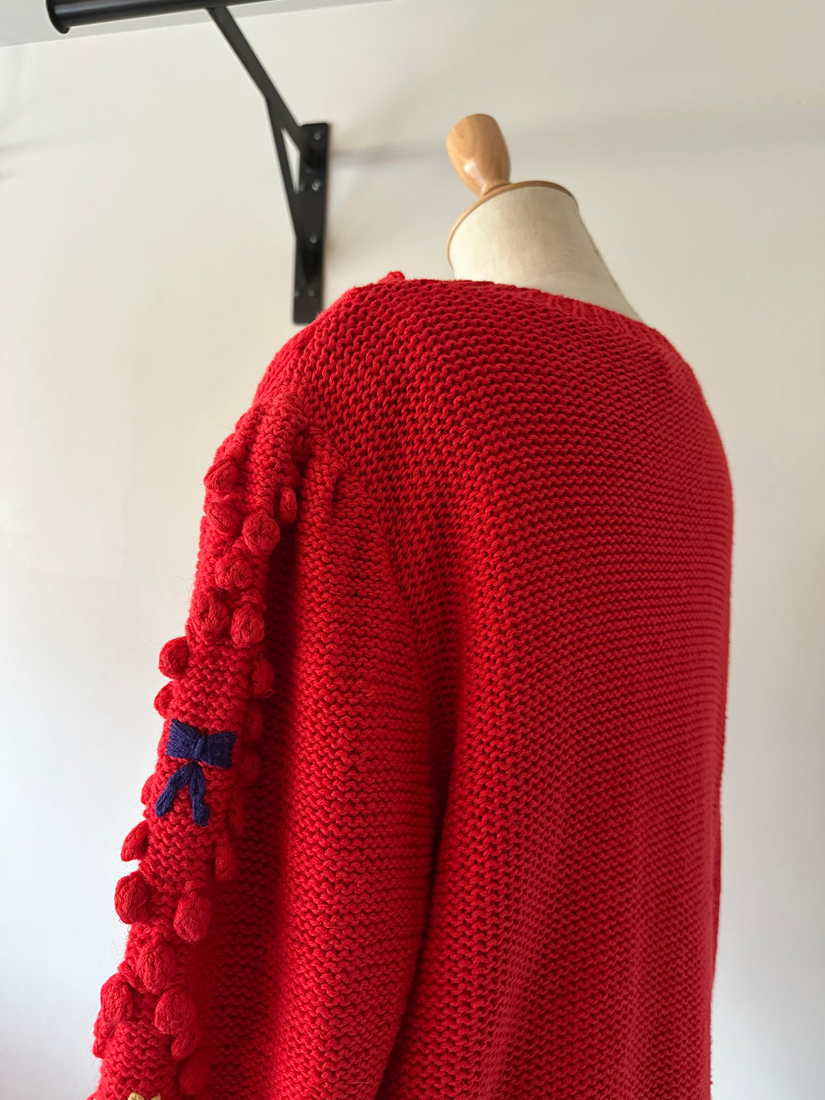ribbon×flower knit sweater