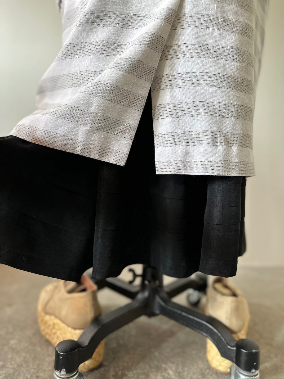 stripe switching dress